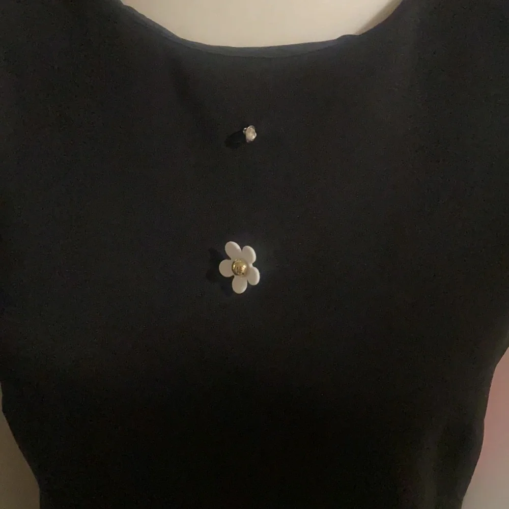 Betsey Johnson Licorice Sleeveless Floral Appliqué - Picture 3 of 6